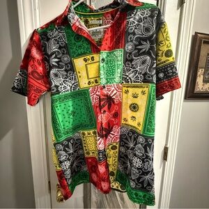 Source‎ Unknown Vibrant Patchwork Casual Shirt